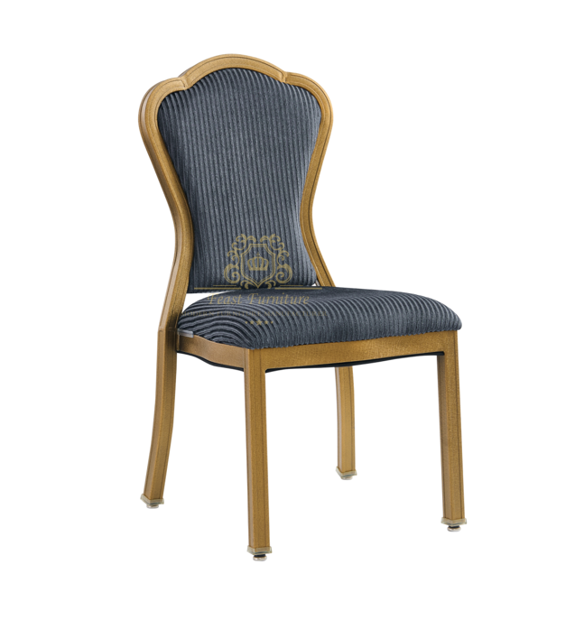 ZY-L3468 Feast Furniture Luxury Vintage Aluminum Banquet Chair with Striped Fabric