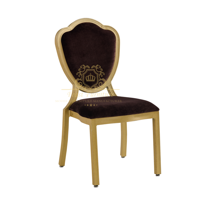 ZY-L3517 Feast Furniture Luxury gold framed banquet chair with dark velvet interior