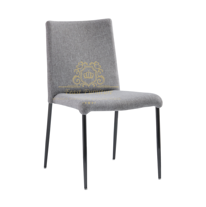 ZY-T6135 Feast Furniture Modern cushioned dining chair with black metal legs