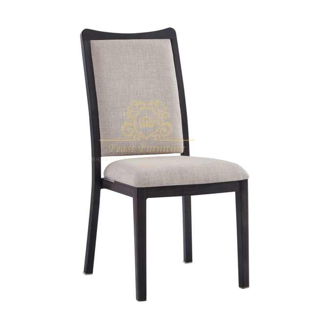 ZY-FM7640 Feast Furniture Black metal imitation wood modern cushioned dining chair