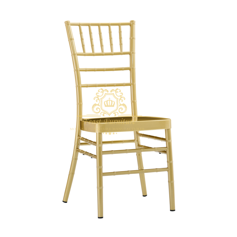 ZY-Z8543 Feast Furniture Golden Chiavari style wedding chair with white cushion